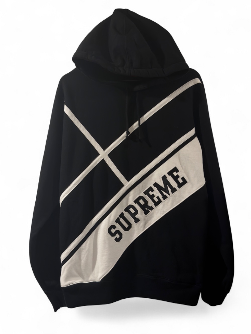 Supreme Diagonal Logo Hoodie Sweatshirt Size Men’s Large